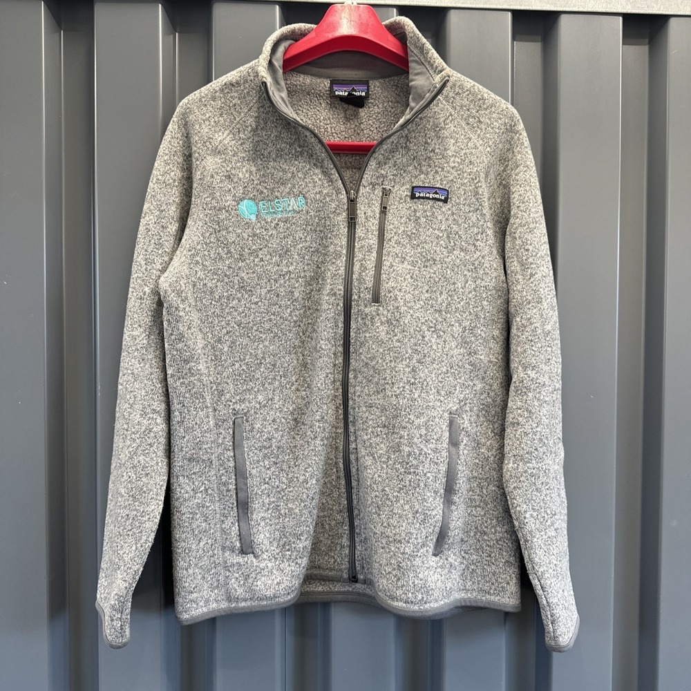 Patagonia Better Sweater Fleece Jacket Men M Gray Full Zip Stonewash Embroidered